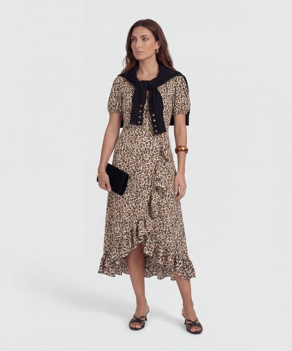 Vestido Mujer Midi con Boleros Frontales image number null