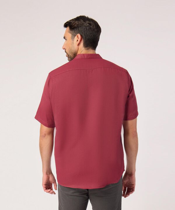 Camisa Unicolor Cuello Mao Con Bolsillo 