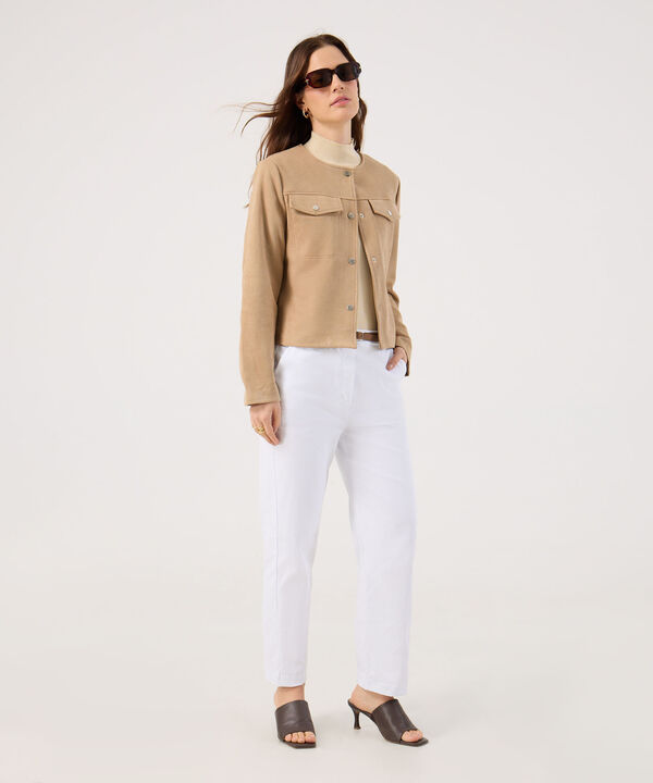 Chaqueta En Suede Unicolor image number null