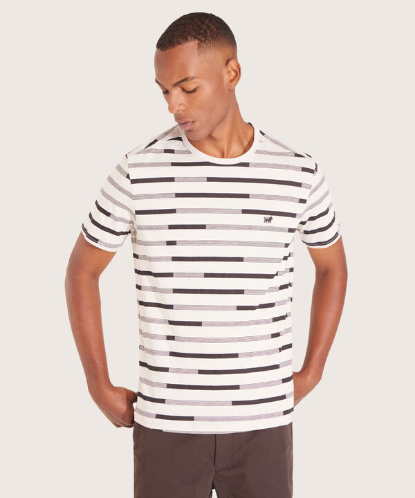 Camiseta Estampada Manga Corta Con Cuello Redondo En Rib