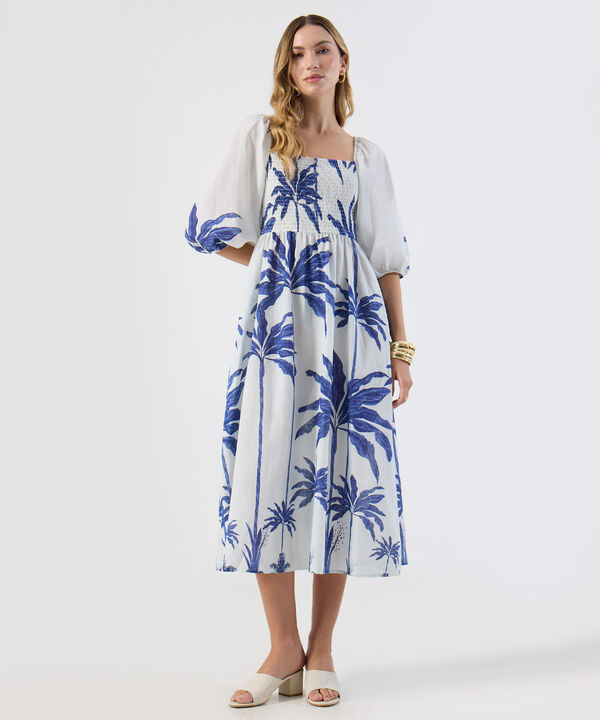 Vestido Para Mujer Escote Cuadrado Manga Abullonada image number null