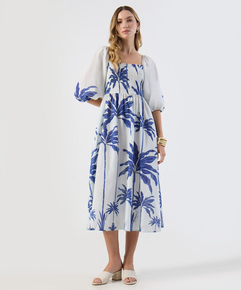 Vestido Para Mujer Escote Cuadrado Manga Abullonada