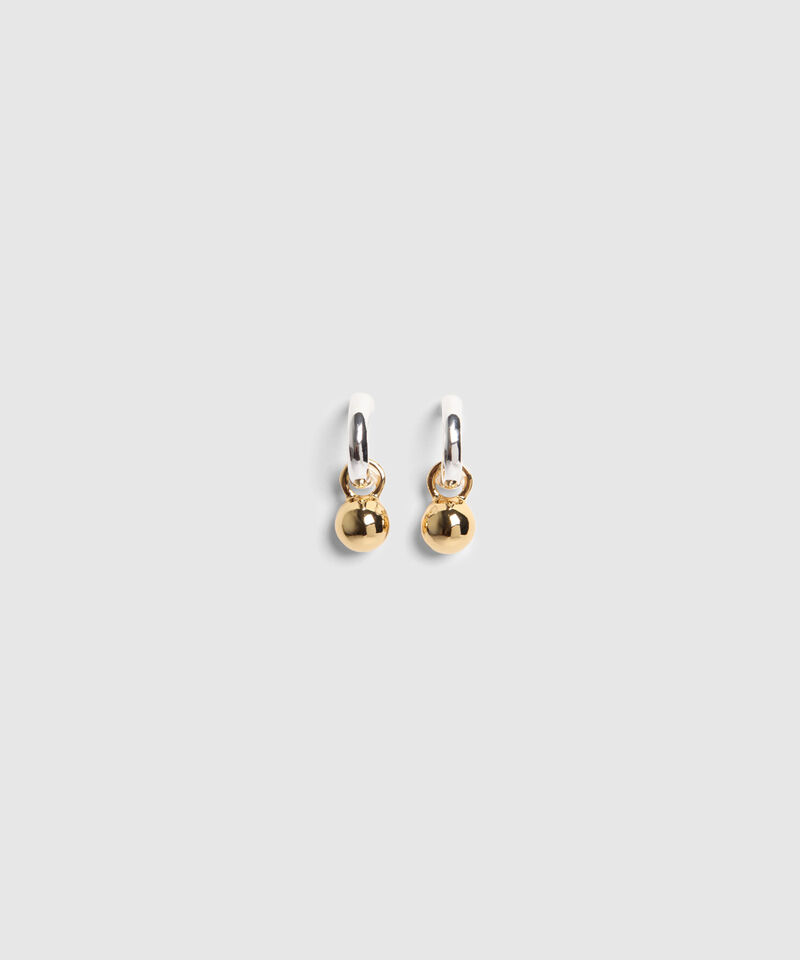 Aretes Mini Argolla Con Dije De Bola Para Mujer