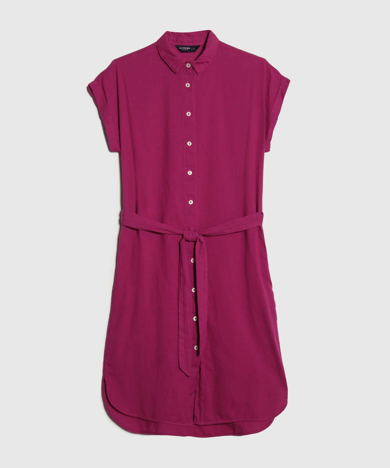 Vestido Camisero en Efecto Lino