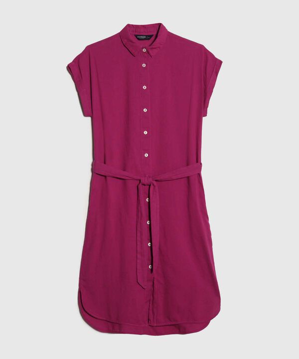 Vestido Camisero en Efecto Lino
