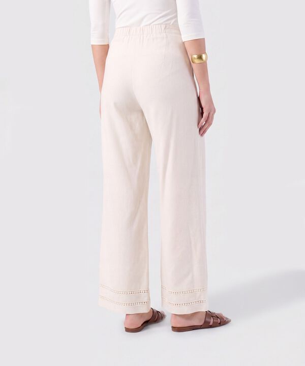 Pantal&oacute;n De Bota Ancha Con Encaje Para Mujer
