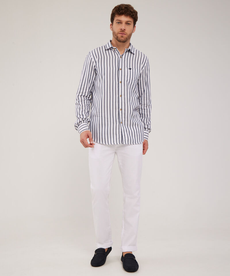 Pantalón Chino Sin Prenses, Bolsillos Diagonales y De Ribete