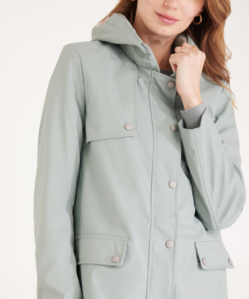 Parka Impermeable Con Capucha Para Mujer