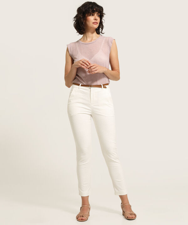 Pantalón Chino Estampado de Lunares image number null