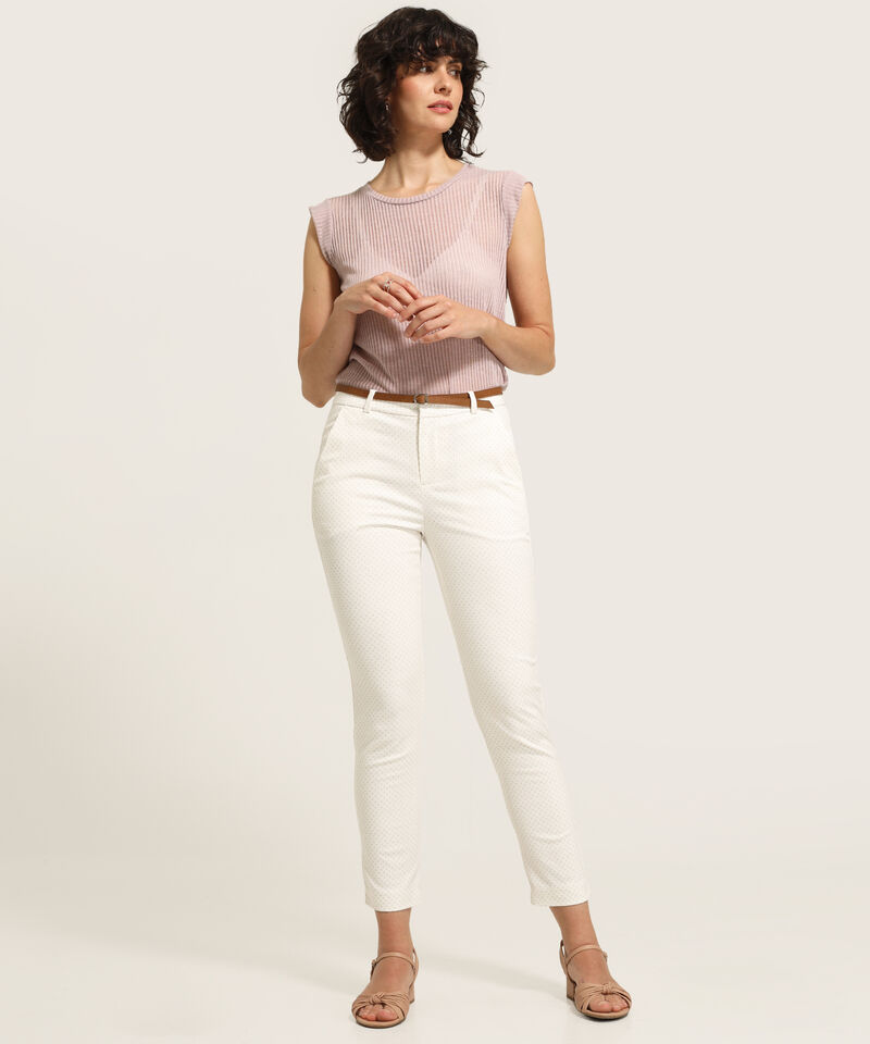 Pantalón Chino Estampado de Lunares
