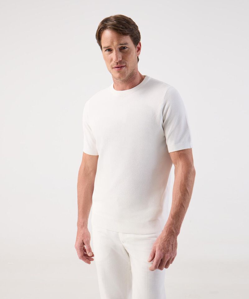 Camiseta de Punto Fino para Hombre Manga Corta