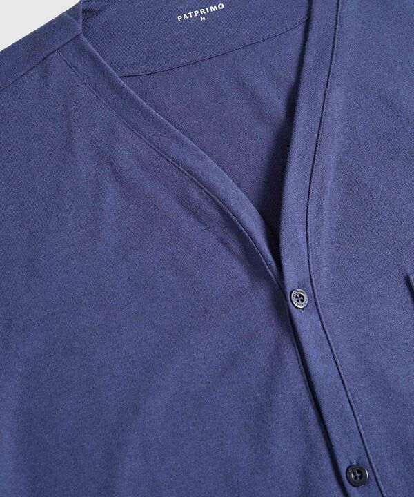 Conjunto Pijama Camiseta Cuello V Pantalon Preteñido Para Hombre