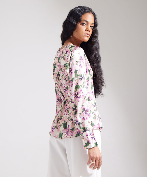 Blusa Cruzada Manga Larga Estampada