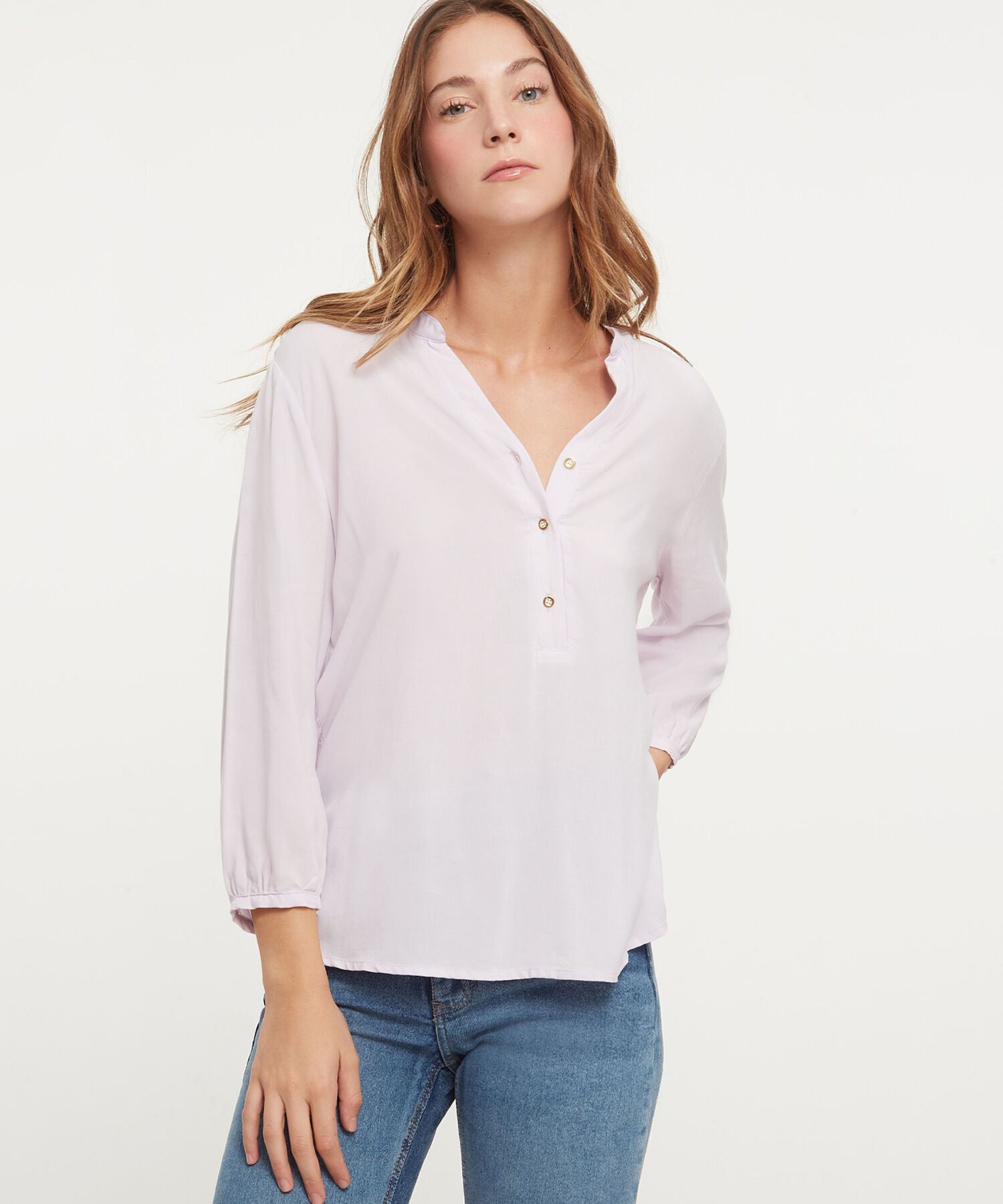 Blusa Manga 3/4 Unicolor