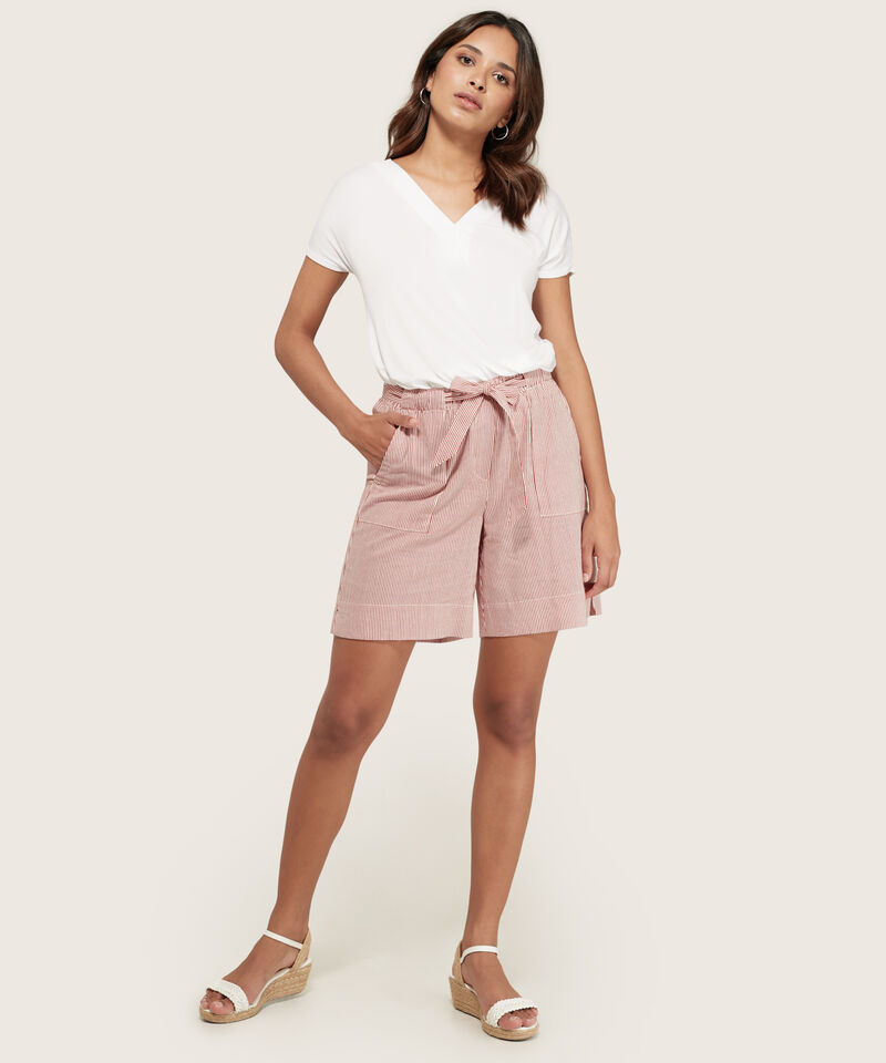 Bermuda Estampada Con Cintur&oacute;n Para Mujer