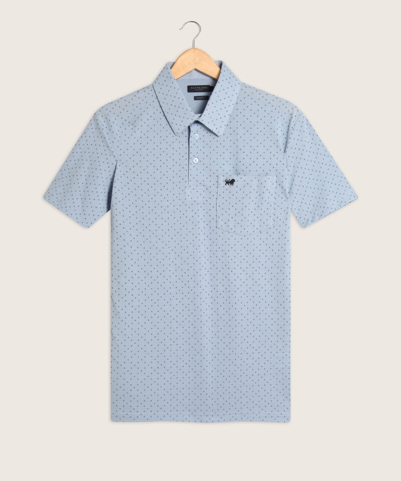 Polo Estampada Cuello Duro , Con Bolsillo