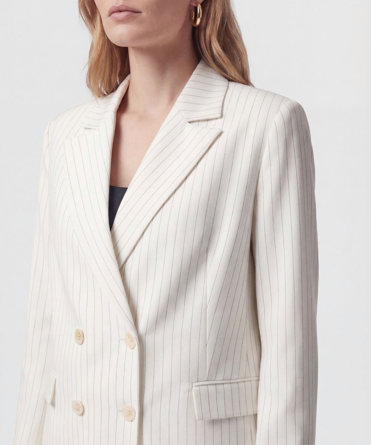 Blazer Cruzado De Doble Botonadura Para Mujer