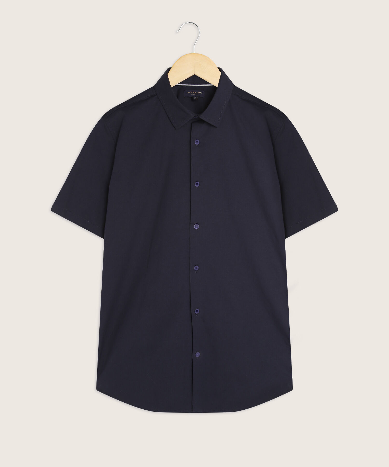Camisa Manga Corta con Cuello Camisero Blanco