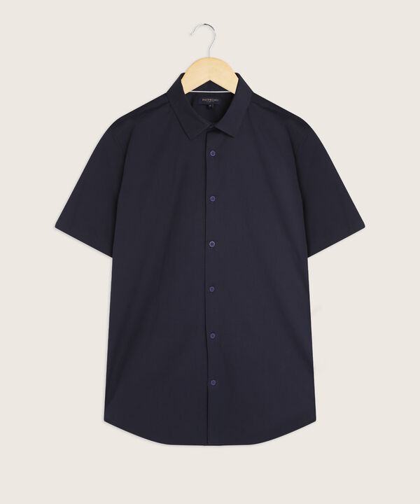 Camisa Manga Corta con Cuello Camisero Blanco