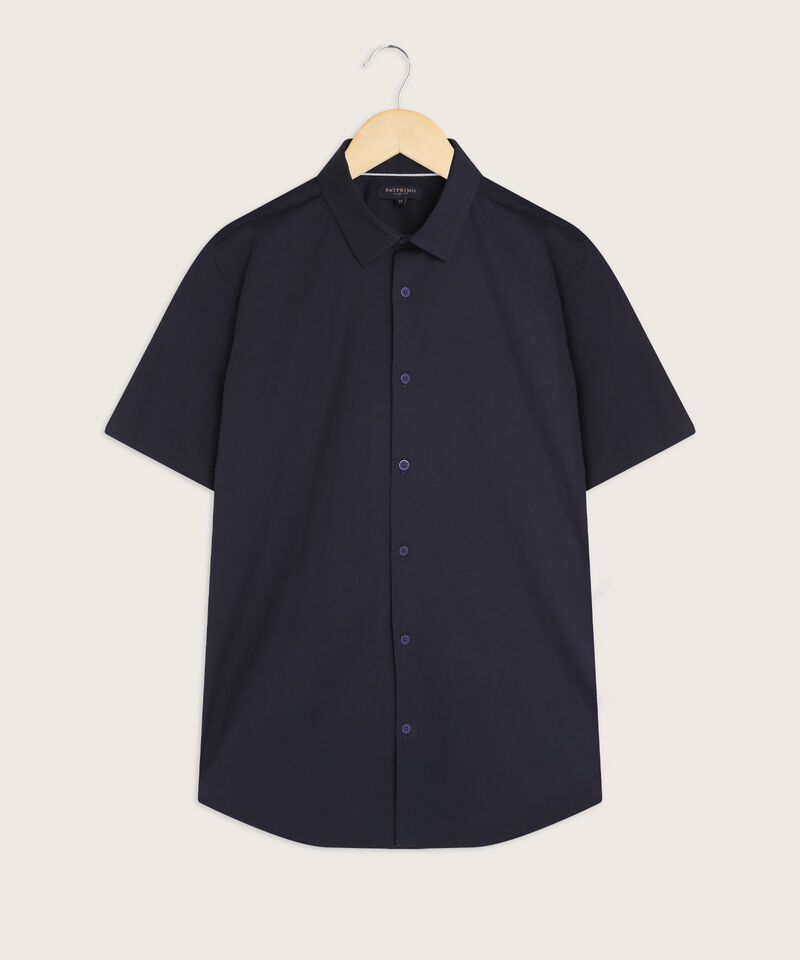 Camisa Manga Corta con Cuello Camisero Blanco