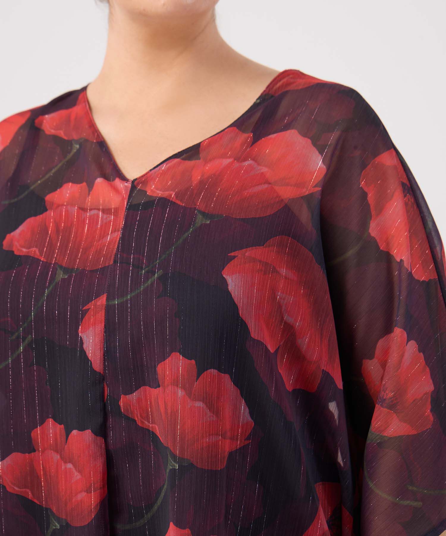 Blusa Con Top Interno Estampada para Mujer Curvy