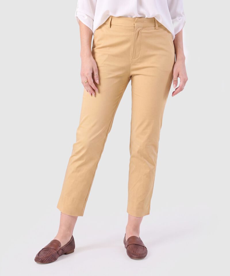 Pantal&oacute;n Capri Ajustado De Tiro Medio Mujer