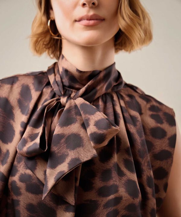 Blusa Sin Mangas Con Lazo Para Mujer