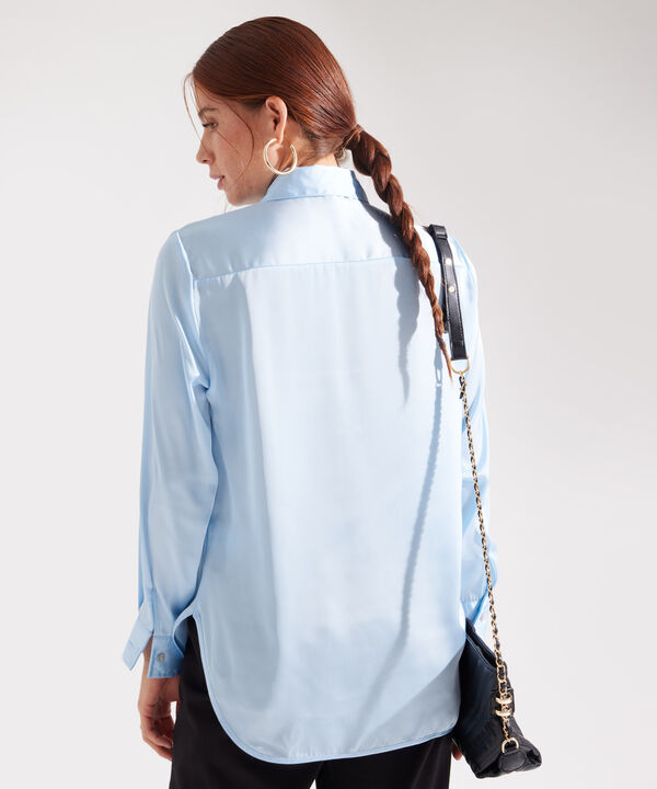 Camisa Manga Larga en Satín