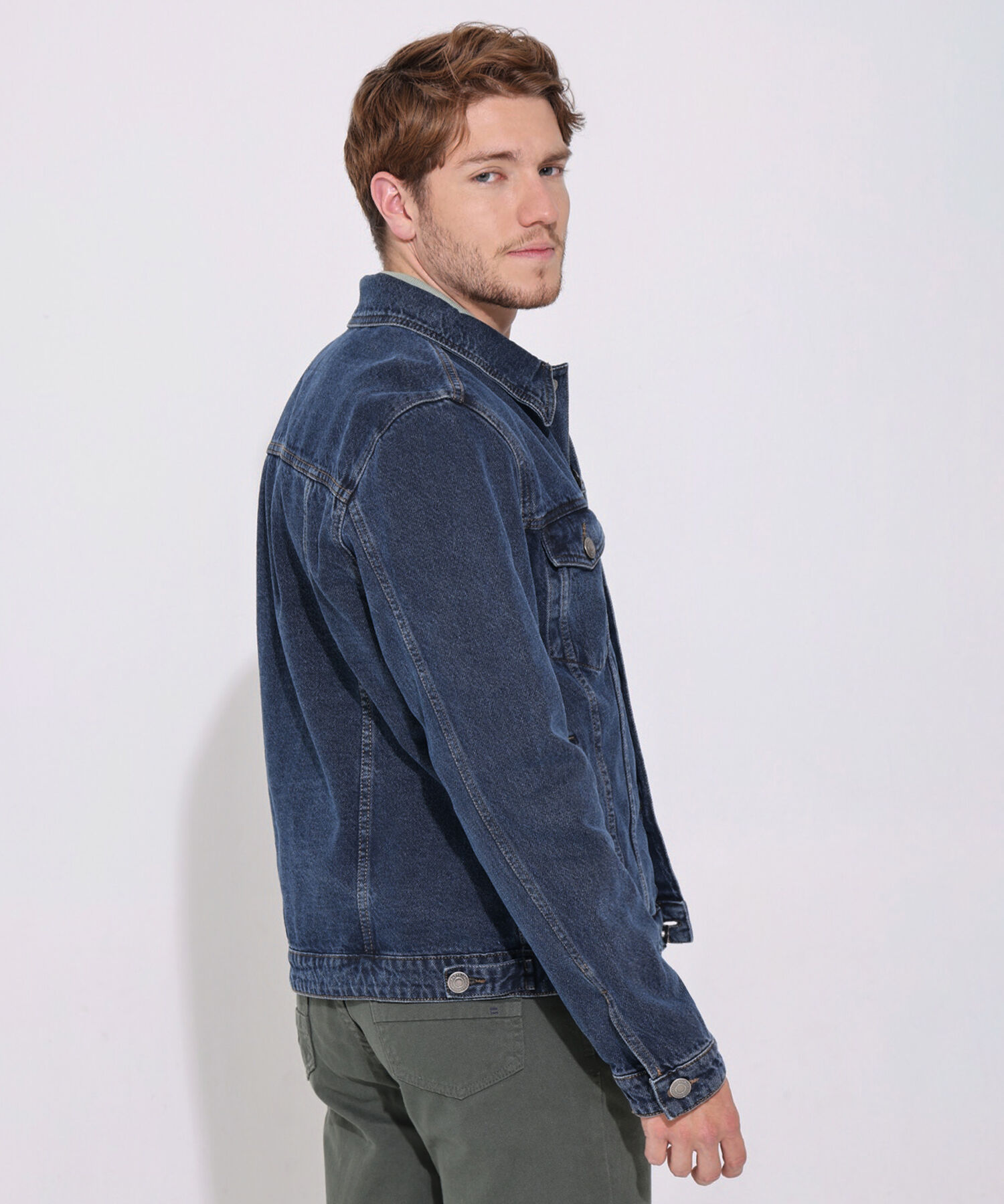 Chaqueta Trucker Tono Azul Oscuro