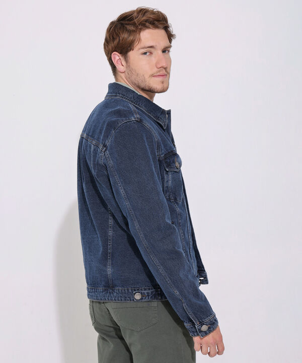 Chaqueta Trucker Tono Azul Oscuro