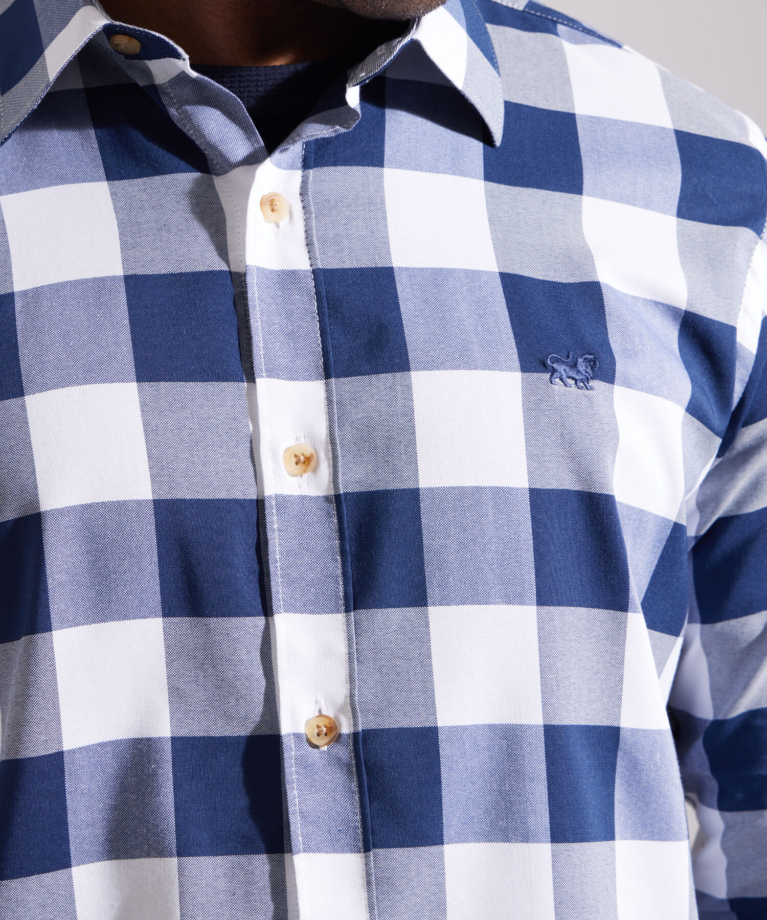 Camisa Manga Larga Preteñida Cuello Casual Corto Regular