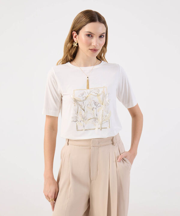 Camiseta Para Mujer Estampado Botánico image number null