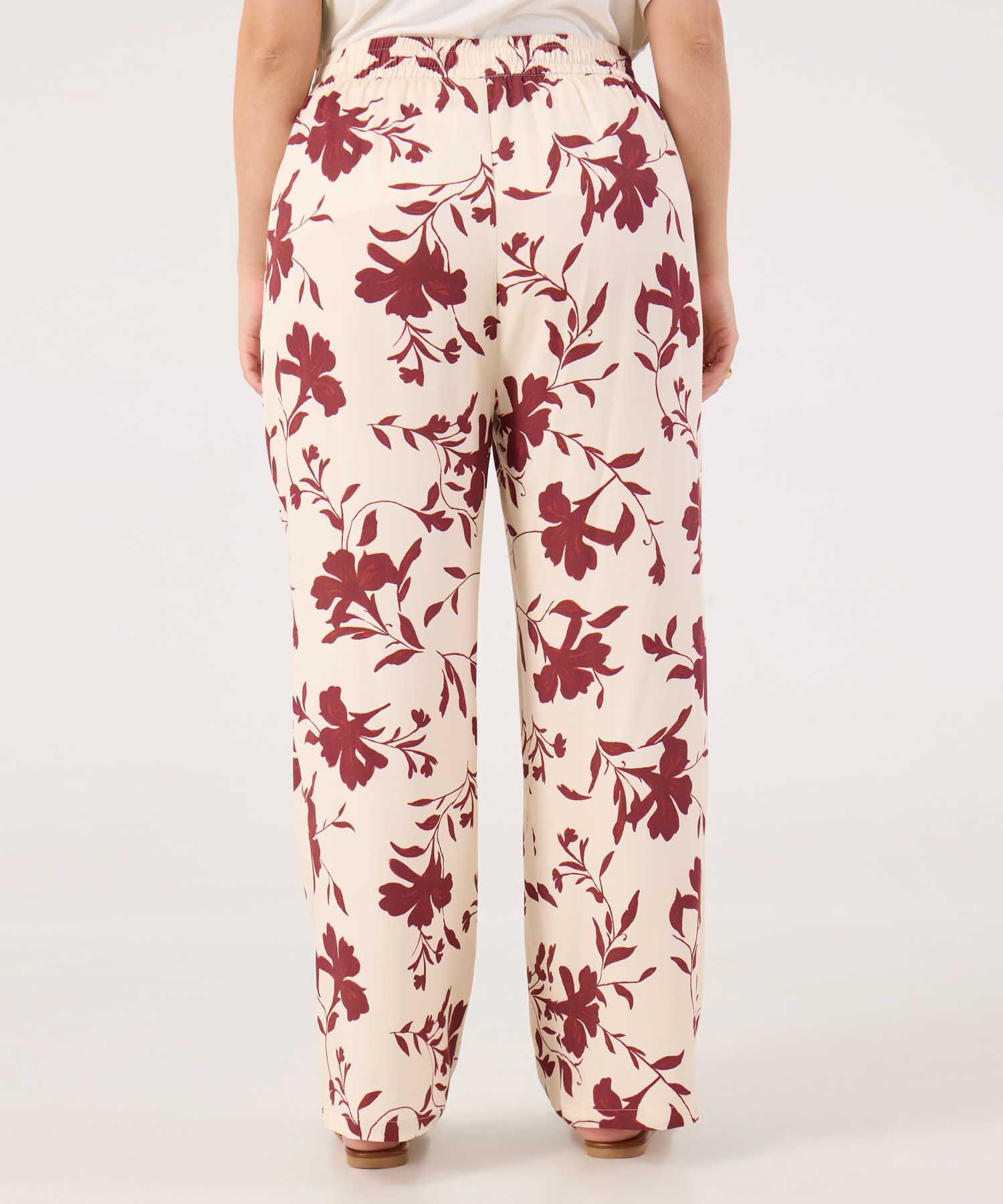 Pantalon Fluido Estampado Para Mujer Curvy