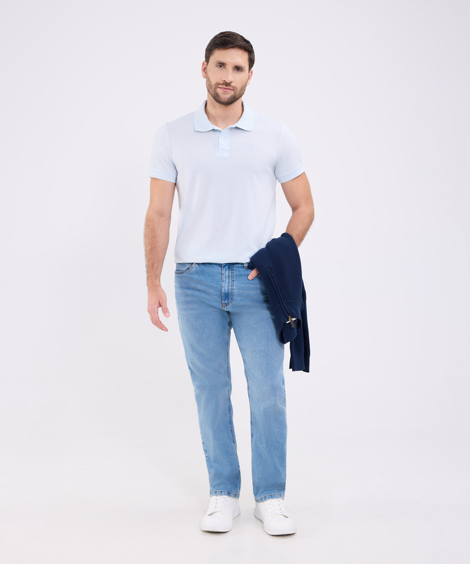 Polo Unicolor Para Hombre
