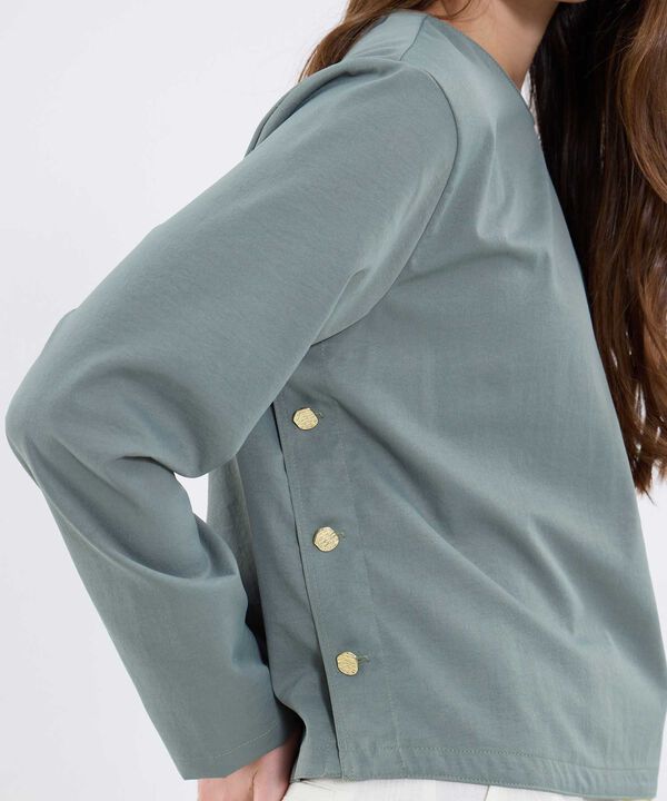 Blusa Unicolor Manga Larga image number null