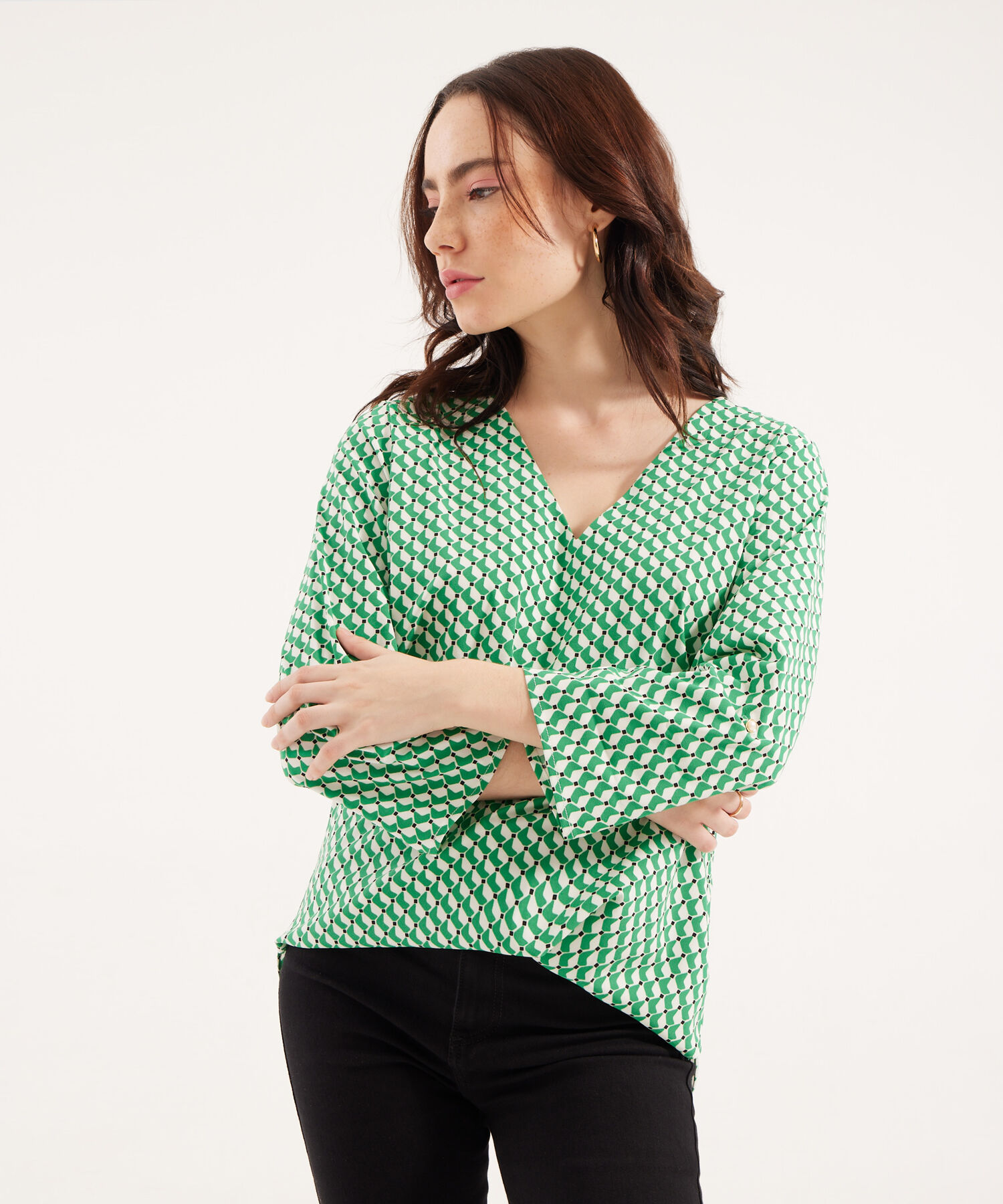 Blusa con Estampado de Mosaico