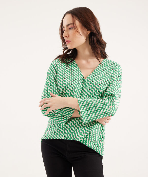 Blusa con Estampado de Mosaico image number null
