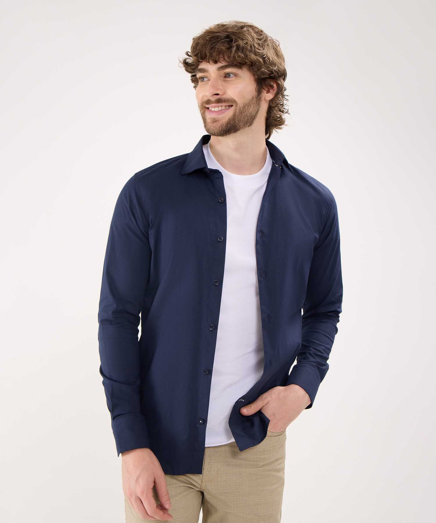 Camisa Corbatera Manga Larga