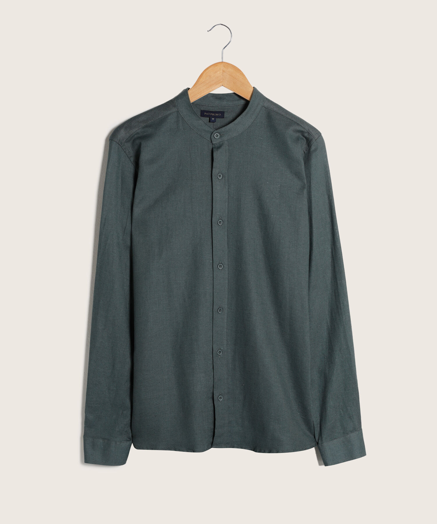 Camisa Unicolor Manga Larga Cuello Neru