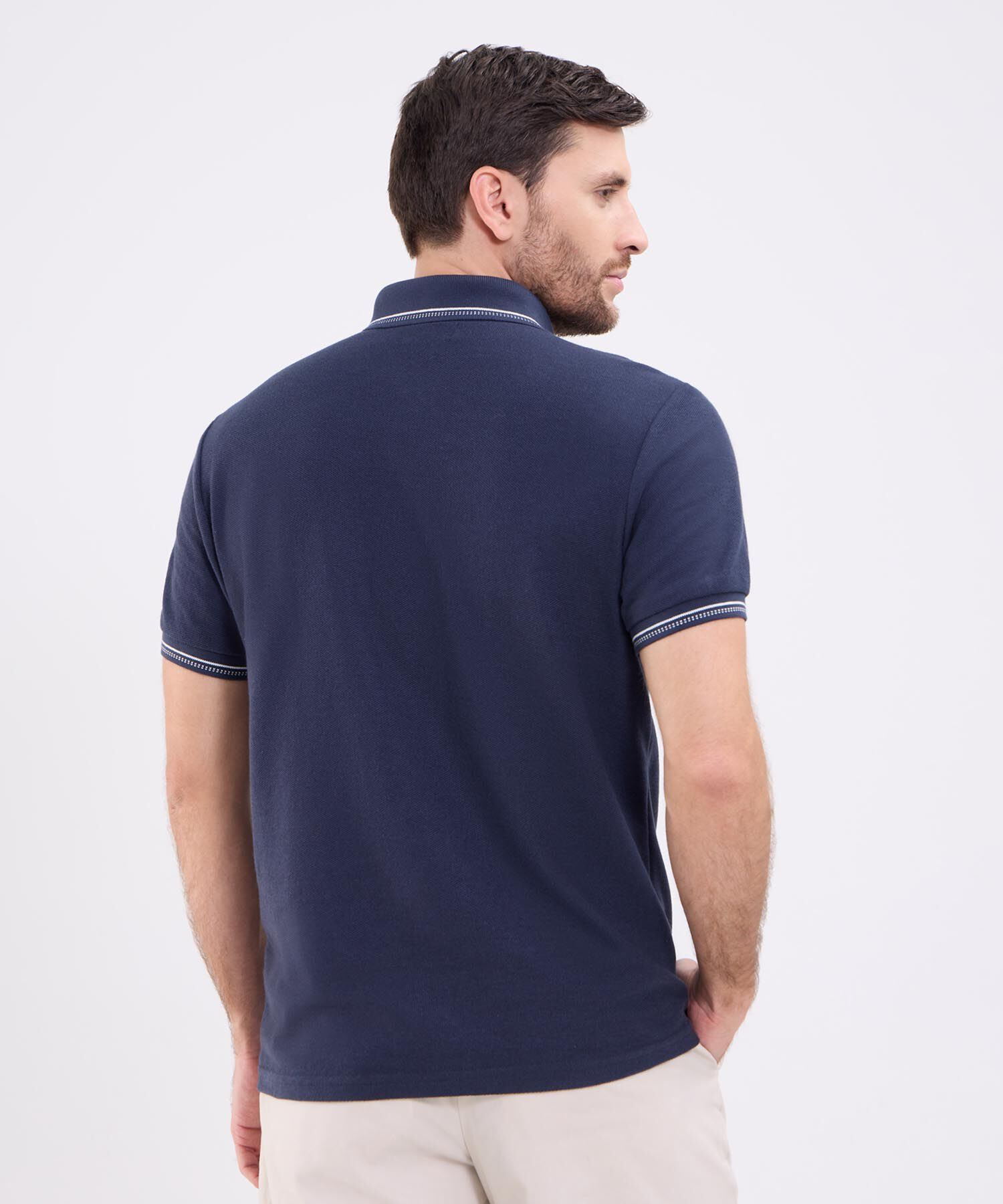 Polo Unicolor Para Hombre