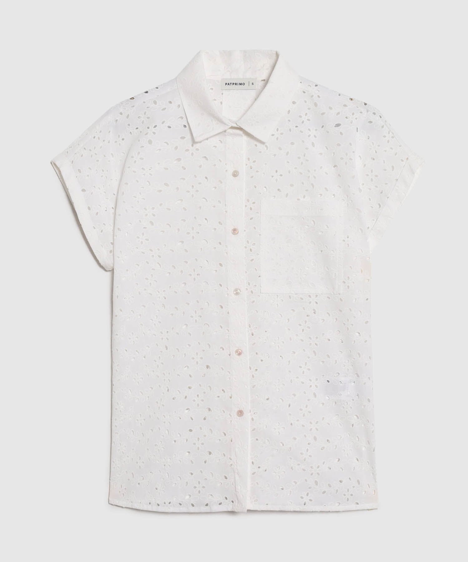 Camisa Manga Corta Con Bordado Para Mujer