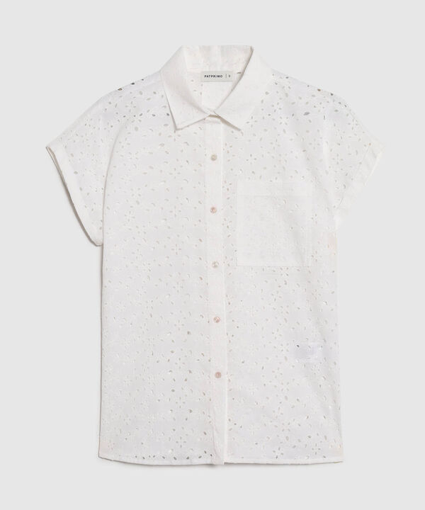 Camisa Manga Corta Con Bordado Para Mujer image number null