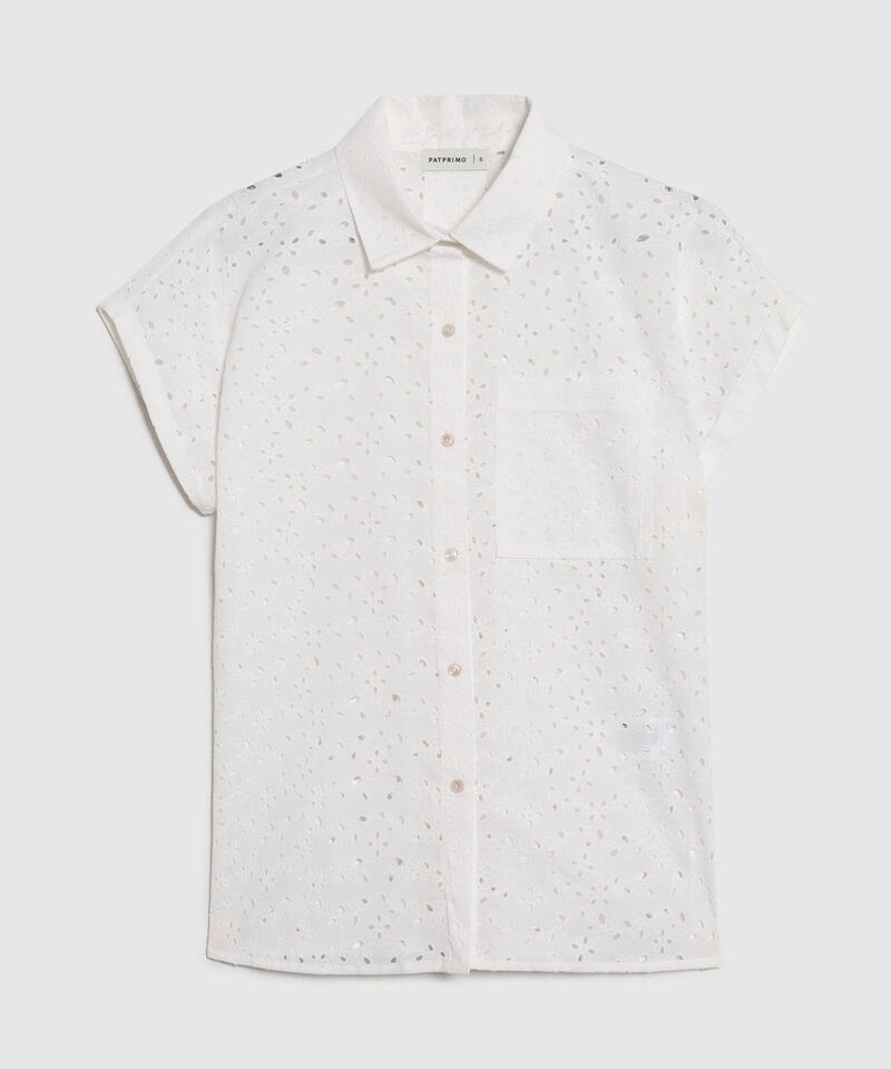 Camisa Manga Corta Con Bordado Para Mujer