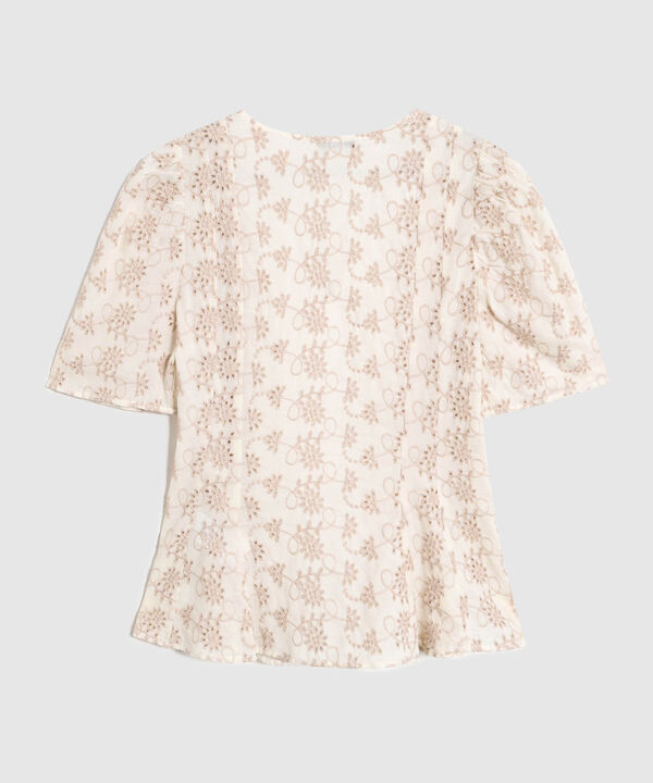 Blusa Con Bordado Suizo Para Mujer