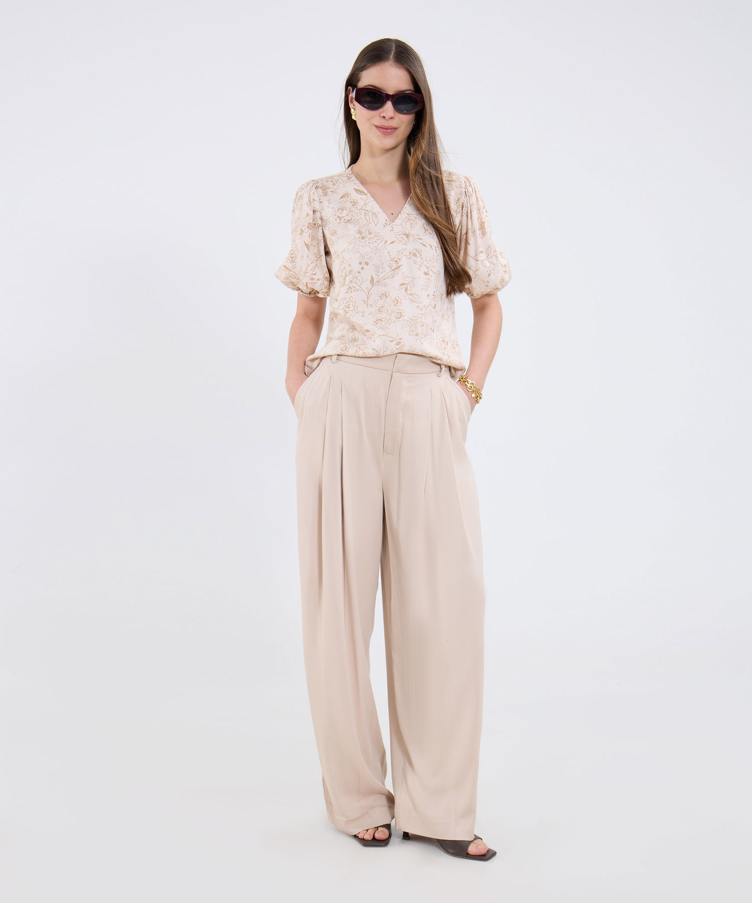 Blusa Estampada Cuello V