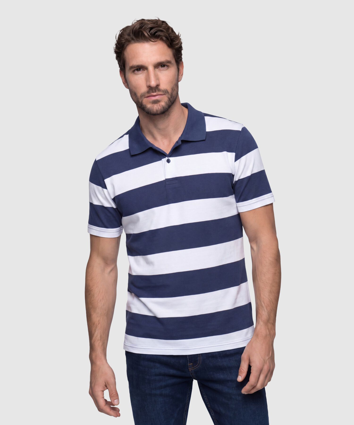 Polo A Rayas Para Hombre