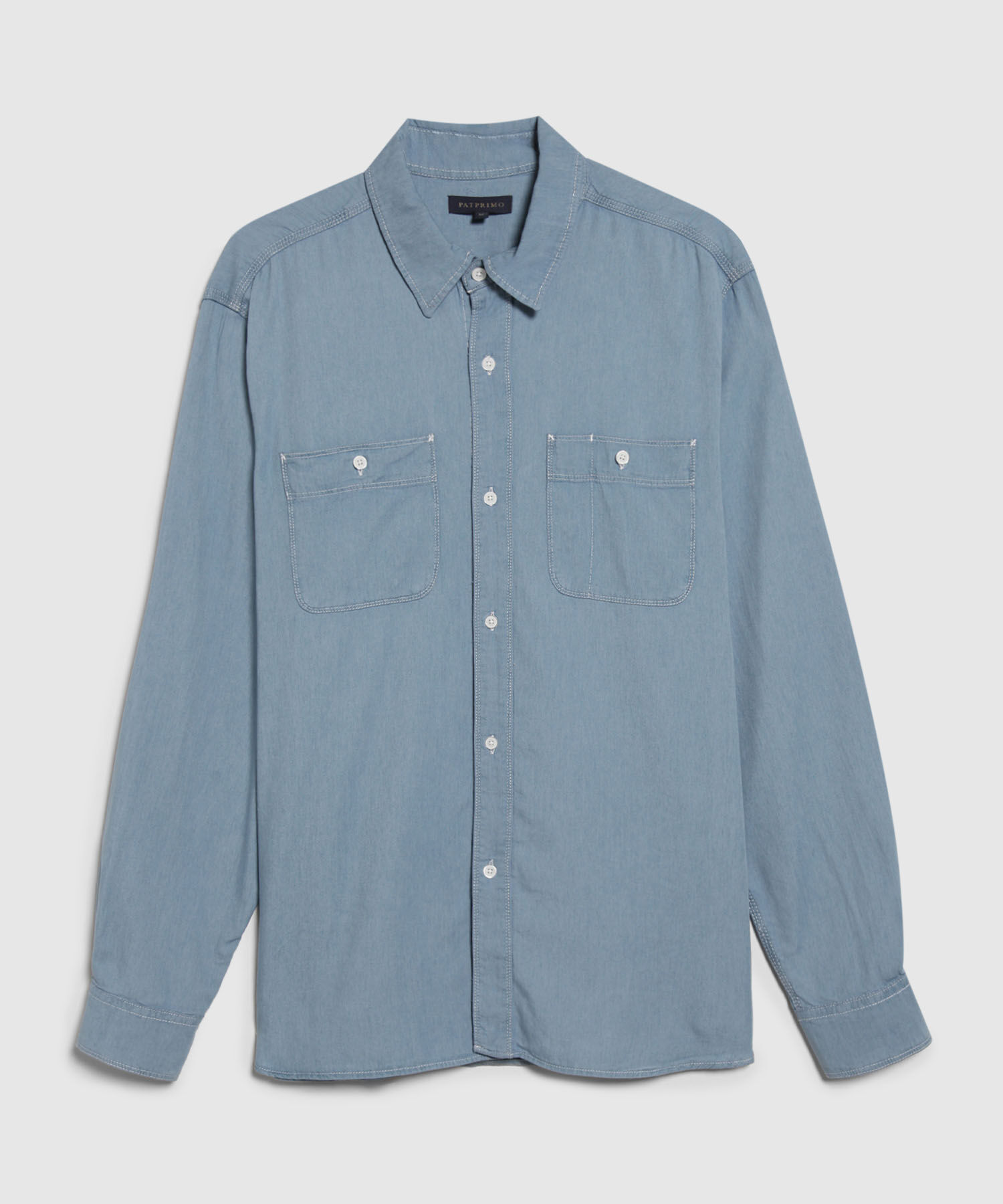 Camisa Camisa Masculina Con Bolsillos Tono Claro.