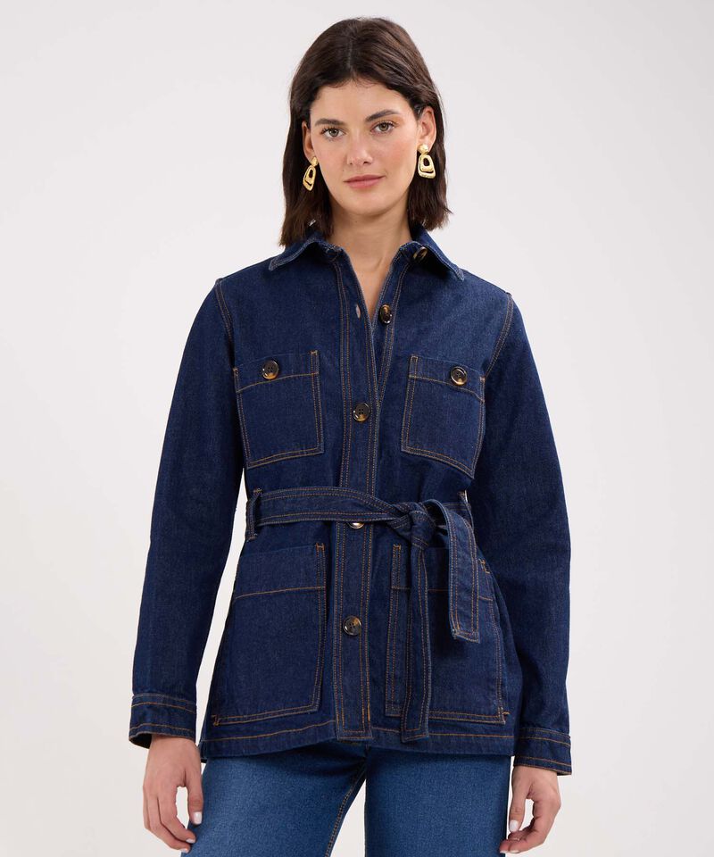 Chaqueta Larga en Denim