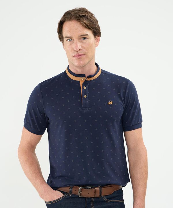 Polo Cuello Mao Manga Corta Estampada image number null