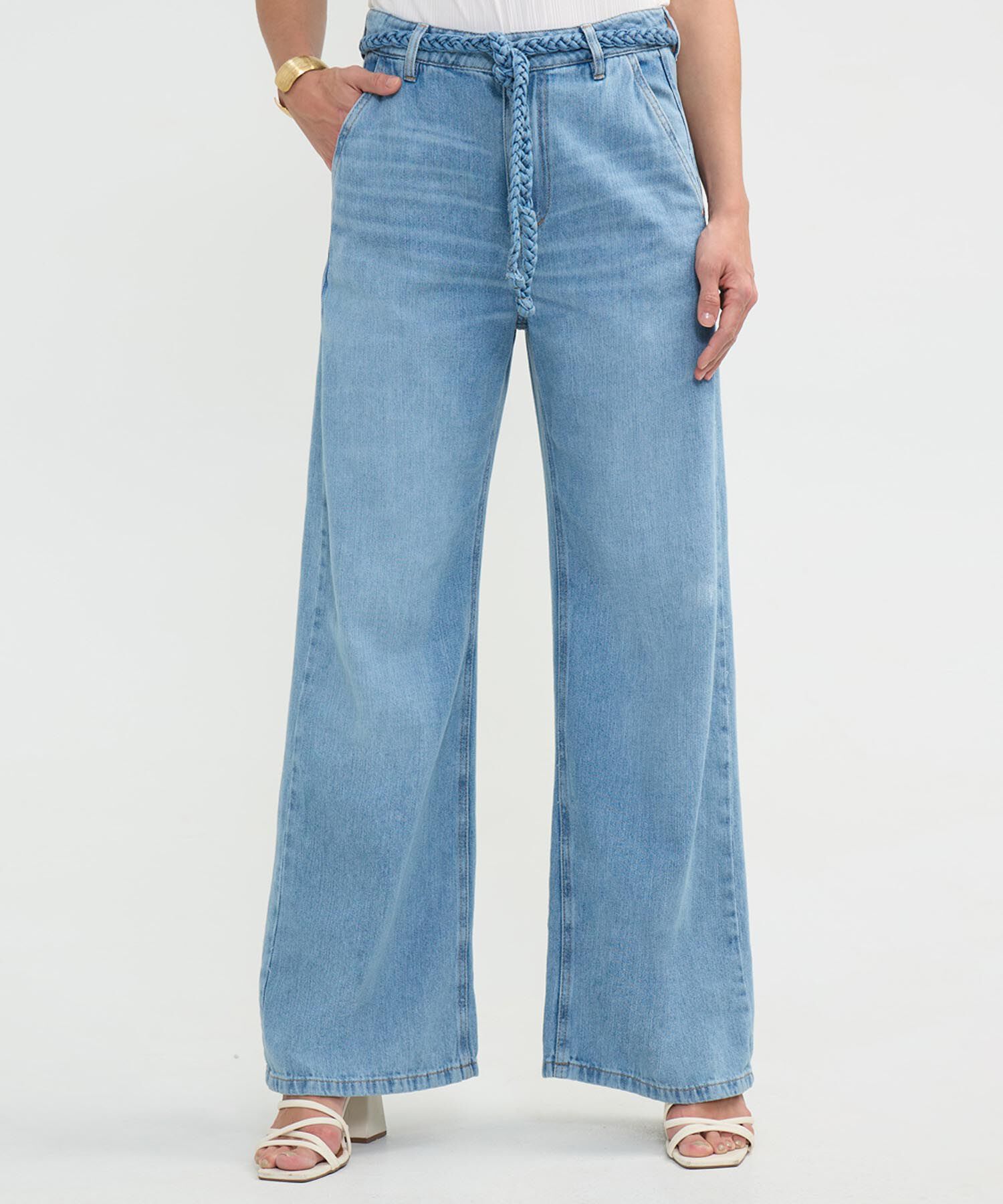 Jeans Wide Leg Tono Claro